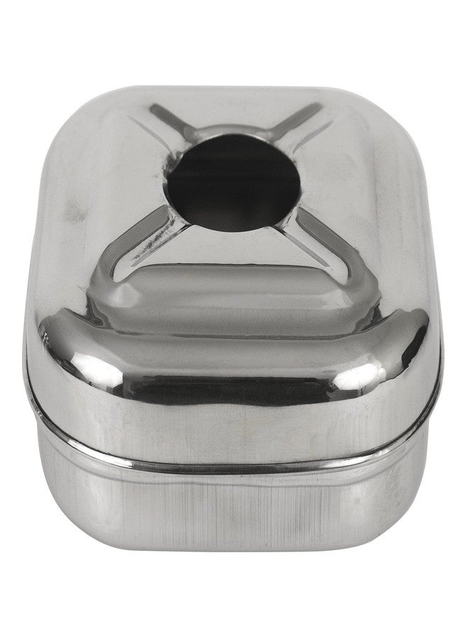 Spillbox منفضة سجائر Spillbox مصنوعة من الفولاذ المقاوم للصدأ، مزودة بغطاء، مناسبة للمنزل والمكتب والبار - Image 1